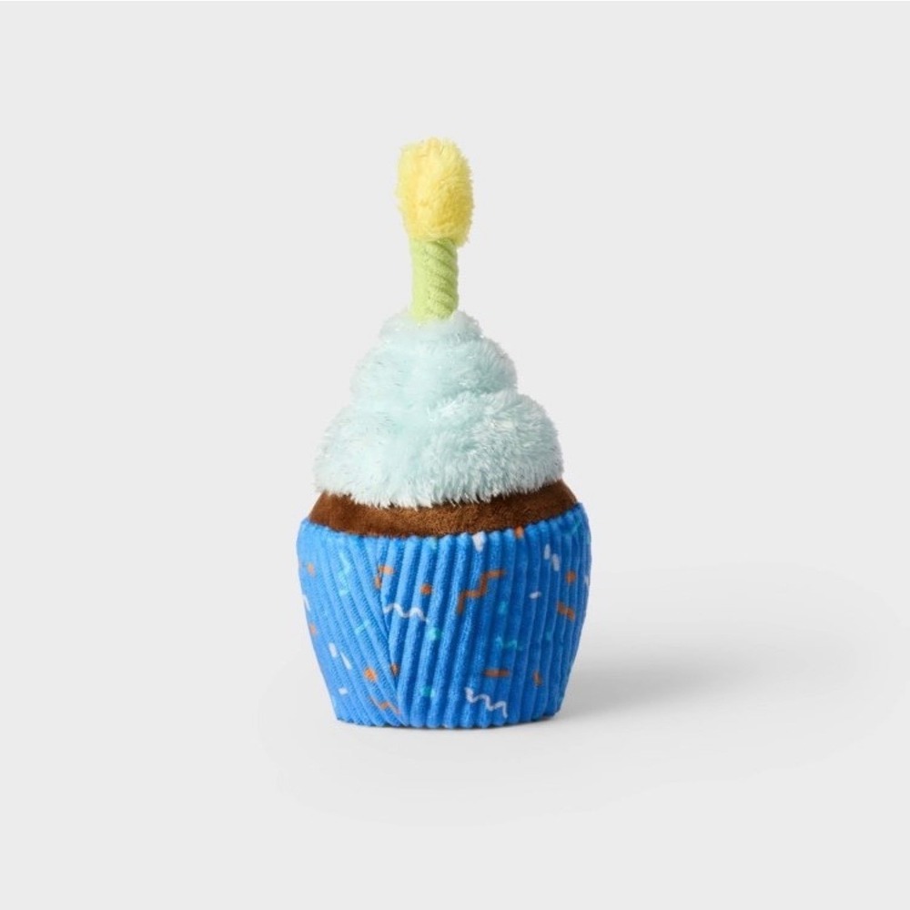 Gigglescape Birthday Plush Set 8in Blue Cupcake and 6in Gift Box Stuffed Animals - Picture 4 of 6